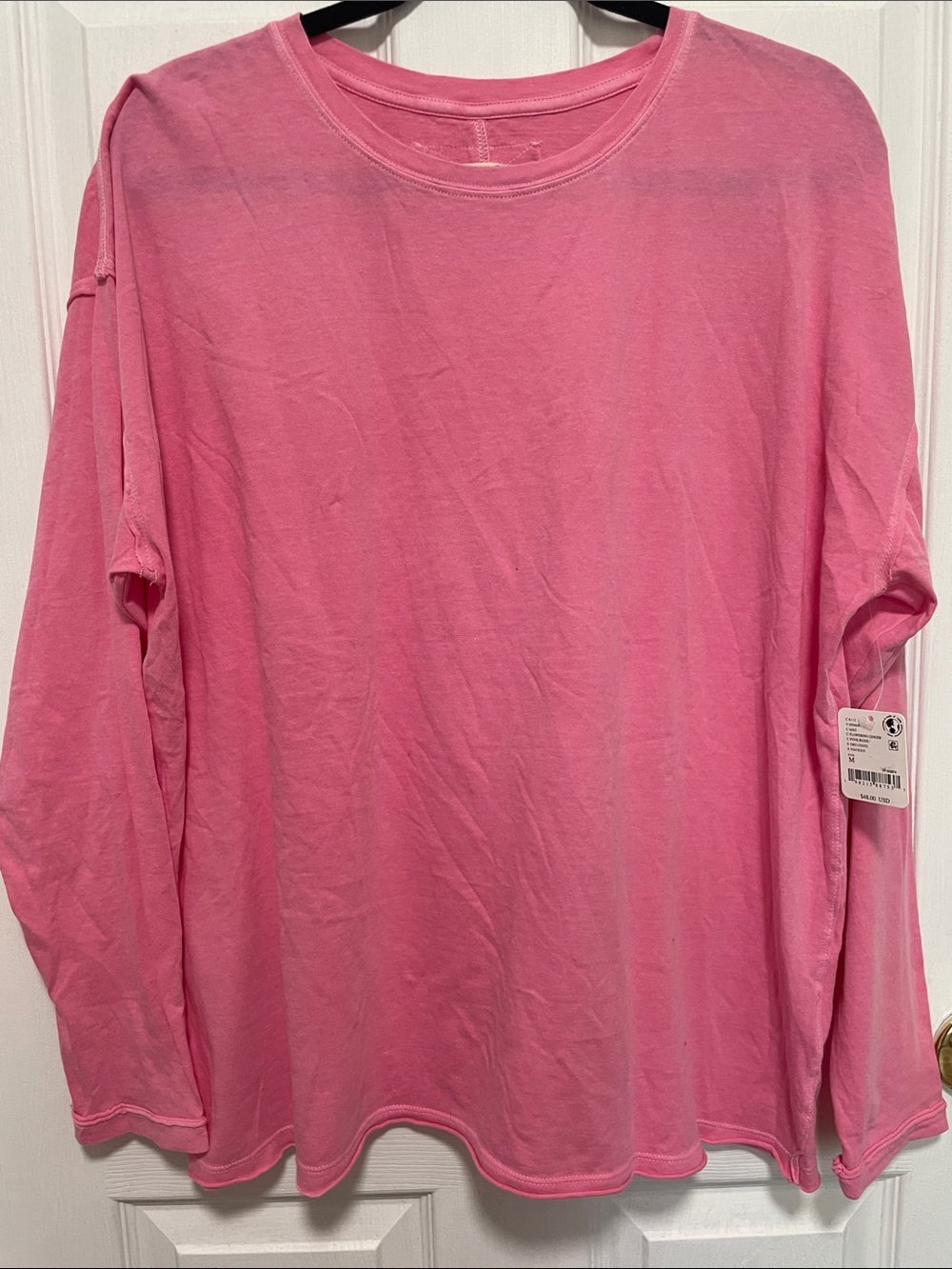 Free People Women's Long Sleeve Crewneck Tee - Pink